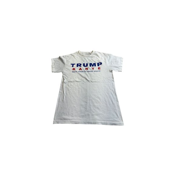Vintage Donald Trump Kanye West White Shirt Make America Great Again Top - Picture 1 of 2